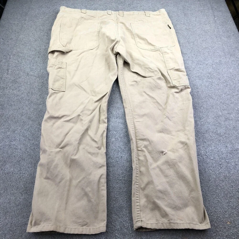 Dickies Pants Mens 44x32 Beige Canvas Carpenter Relaxed Straight Workwear